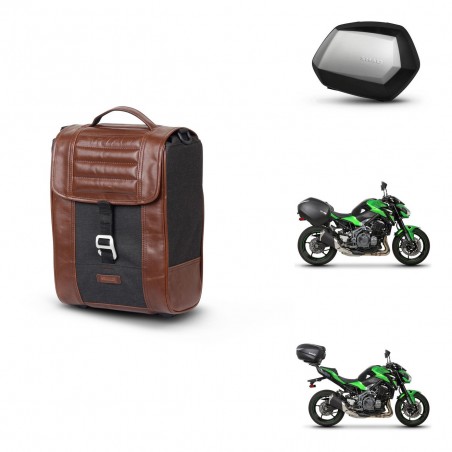 SHAD Maletas SH35 PREMIUM + soporte montaje Baul maleta SR38 CAFE RACER STYLE 1U KIT-481164