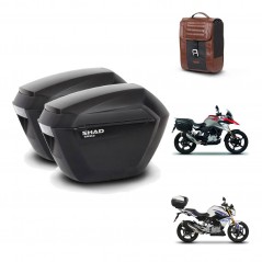 SHAD Trunk suitcase + mounting support suitcases sh23 SR38 CAFE RACER STYLE 1U KIT-481181