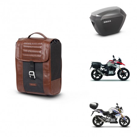 SHAD SH23 alu suitcases + mounting bracket suitcase trunk SR38 CAFE RACER STYLE 1U KIT-481184