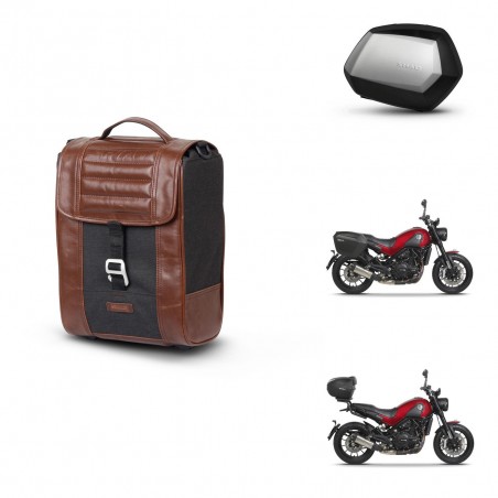 SHAD Maletas SH35 PREMIUM + soporte montaje Baul maleta SR38 CAFE RACER STYLE 1U KIT-481194