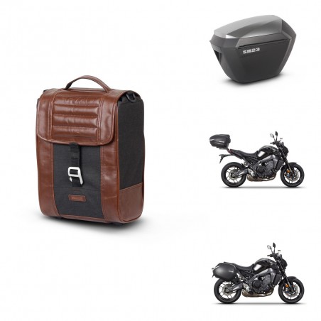 SHAD Maletas sh23 alu + soporte montaje Baul maleta SR38 CAFE RACER STYLE 1U KIT-481250