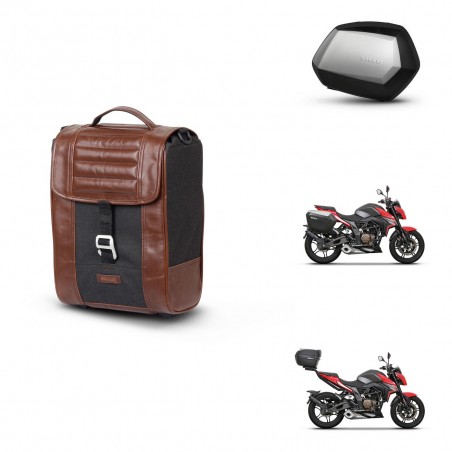 SHAD Maletas SH35 PREMIUM + soporte montaje Baul maleta SR38 CAFE RACER STYLE 1U KIT-481260