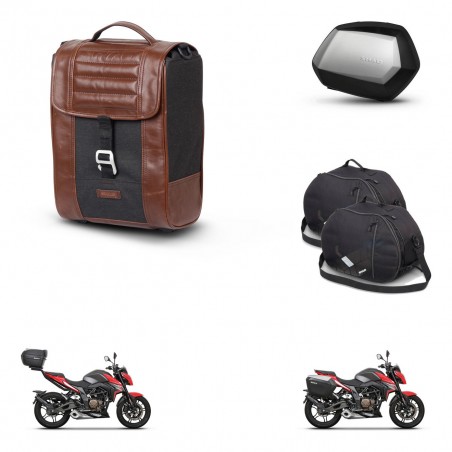 SHAD SH35 PREMIUM suitcases + mounting bracket suitcase trunk accessories SR38 CAFE RACER STYLE 1U KIT-481261