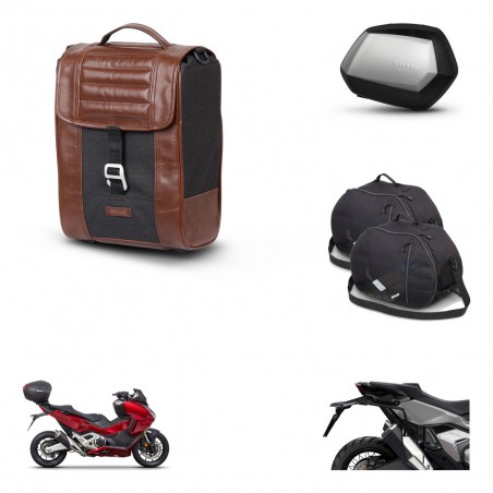SHAD Maletas SH35 PREMIUM + soporte montaje Baul maleta accesorios SR38 CAFE RACER STYLE 1U KIT-481267