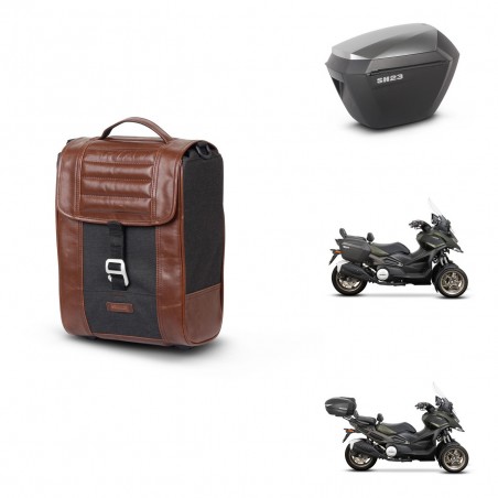 SHAD Maletas sh23 alu + soporte montaje Baul maleta SR38 CAFE RACER STYLE 1U KIT-481280