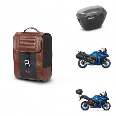 SHAD Maletas sh23 alu + soporte montaje Baul maleta SR38 CAFE RACER STYLE 1U KIT-481286