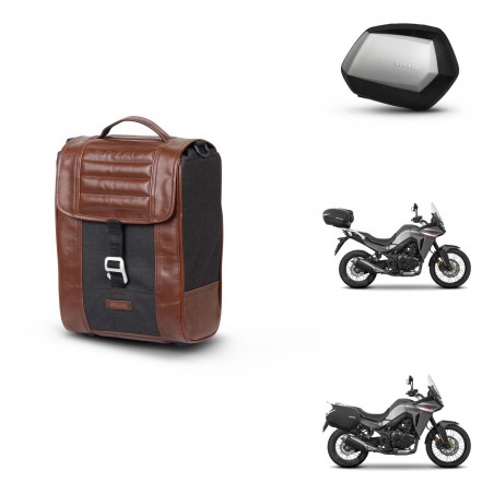 SHAD Maletas SH35 PREMIUM + soporte montaje Baul maleta SR38 CAFE RACER STYLE 1U KIT-481296