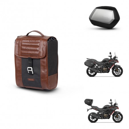 SHAD Maletas SH35 PREMIUM + soporte montaje Baul maleta SR38 CAFE RACER STYLE 1U KIT-481302