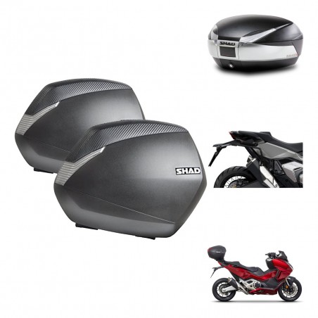 SHAD SH48 trunk + mounting bracket SH36 suitcases TITANIUM PREMIUM KIT-481329