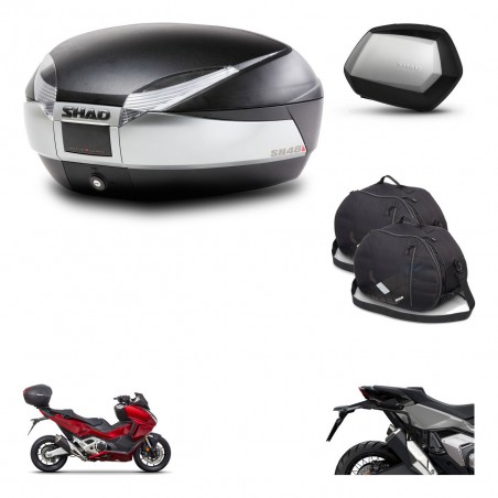 SHAD Maletas SH35 PREMIUM + soporte montaje baul SH48 accesorios TITANIUM KIT-481333