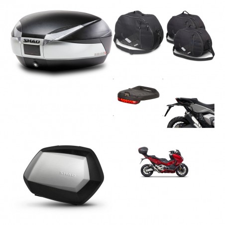 SHAD SH35 PREMIUM suitcases + mounting bracket SH48 trunk accessories TITANIUM KIT-481351