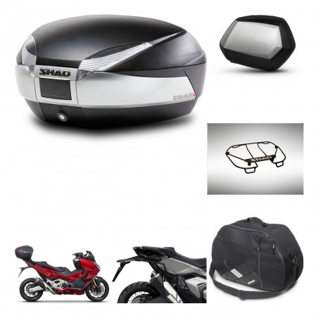 SHAD Maletas SH35 PREMIUM + soporte montaje baul SH48 accesorios TITANIUM KIT-481368