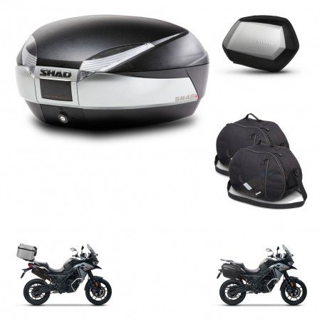SHAD Maletas SH35 PREMIUM + soporte montaje baul SH48 accesorios TITANIUM KIT-481381