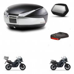 SHAD Maletas SH35 PREMIUM + soporte montaje baul SH48 accesorios TITANIUM KIT-481386