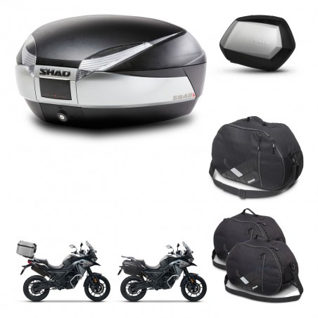 SHAD Maletas SH35 PREMIUM + soporte montaje baul SH48 accesorios TITANIUM KIT-481393