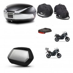 SHAD SH35 PREMIUM suitcases + mounting bracket SH48 trunk accessories TITANIUM KIT-481399