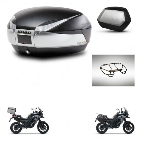SHAD Maletas SH35 PREMIUM + soporte montaje baul SH48 accesorios TITANIUM KIT-481404