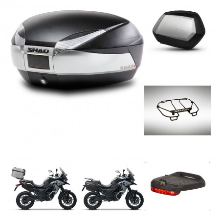 SHAD Maletas SH35 PREMIUM + soporte montaje baul SH48 accesorios TITANIUM KIT-481410
