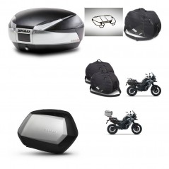 SHAD SH35 PREMIUM suitcases + mounting bracket SH48 trunk accessories TITANIUM KIT-481417