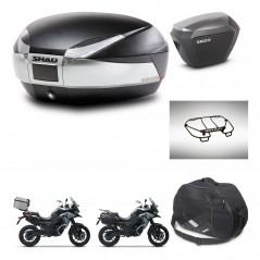 SHAD SH23 alu suitcases + mounting bracket SH48 trunk accessories TITANIUM PREMIUM KIT-481418