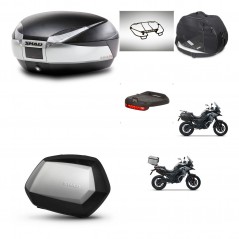 SHAD Maletas SH35 PREMIUM + soporte montaje baul SH48 accesorios TITANIUM KIT-481422