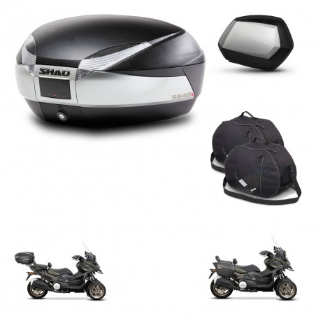 SHAD Maletas SH35 PREMIUM + soporte montaje baul SH48 accesorios TITANIUM KIT-481429
