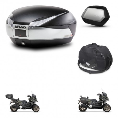 SHAD Maletas SH35 PREMIUM + soporte montaje baul SH48 accesorios TITANIUM KIT-481440