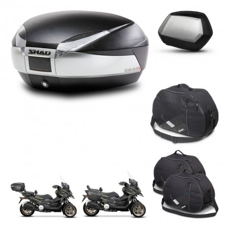 SHAD Maletas SH35 PREMIUM + soporte montaje baul SH48 accesorios TITANIUM KIT-481441