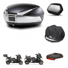 SHAD SH35 PREMIUM suitcases + mounting bracket SH48 trunk accessories TITANIUM KIT-481446