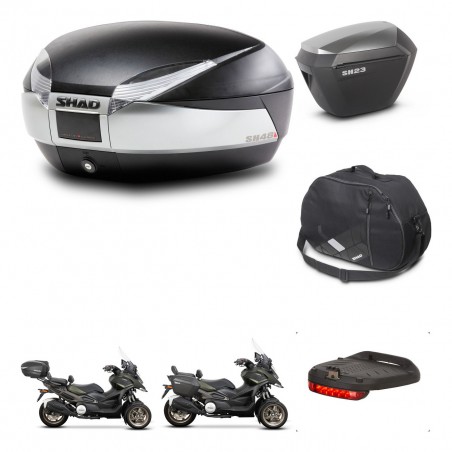 SHAD Maletas sh23 alu + soporte montaje baul SH48 accesorios TITANIUM PREMIUM KIT-481448
