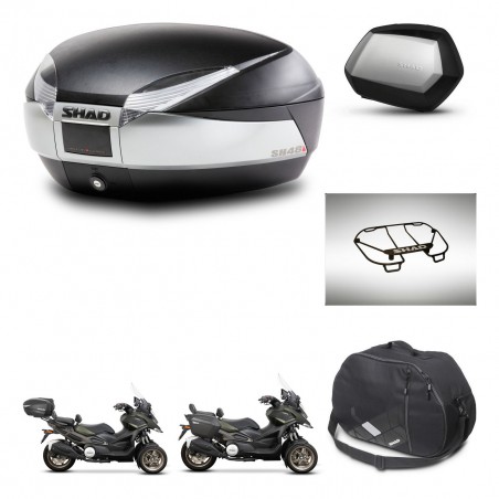 SHAD Maletas SH35 PREMIUM + soporte montaje baul SH48 accesorios TITANIUM KIT-481464