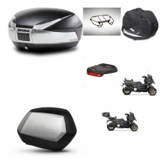 SHAD SH35 PREMIUM suitcases + mounting bracket SH48 trunk accessories TITANIUM KIT-481470