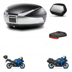 SHAD Maletas SH35 PREMIUM + soporte montaje baul SH48 accesorios TITANIUM KIT-481482