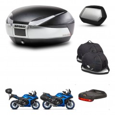 SHAD Maletas SH35 PREMIUM + soporte montaje baul SH48 accesorios TITANIUM KIT-481483