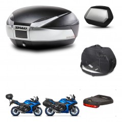 SHAD Maletas SH35 PREMIUM + soporte montaje baul SH48 accesorios TITANIUM KIT-481494