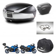 SHAD Maletas sh23 alu + soporte montaje baul SH48 accesorios TITANIUM PREMIUM KIT-481514