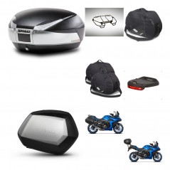 SHAD SH35 PREMIUM suitcases + mounting bracket SH48 trunk accessories TITANIUM KIT-481519