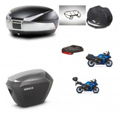SHAD Maletas sh23 alu + soporte montaje baul SH48 accesorios TITANIUM PREMIUM KIT-481520
