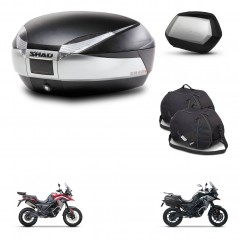 SHAD Maletas SH35 PREMIUM + soporte montaje baul SH48 accesorios TITANIUM KIT-481525