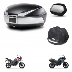 SHAD Maletas SH35 PREMIUM + soporte montaje baul SH48 accesorios TITANIUM KIT-481536