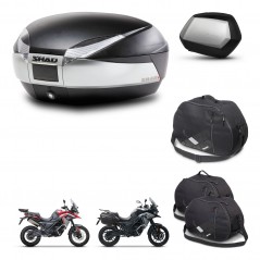 SHAD Maletas SH35 PREMIUM + soporte montaje baul SH48 accesorios TITANIUM KIT-481537