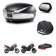 SHAD Maletas SH35 PREMIUM + soporte montaje baul SH48 accesorios TITANIUM KIT-481542