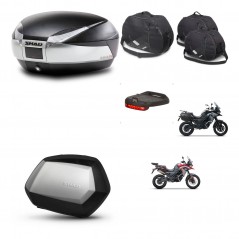 SHAD Maletas SH35 PREMIUM + soporte montaje baul SH48 accesorios TITANIUM KIT-481543