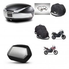 SHAD Maletas SH35 PREMIUM + soporte montaje baul SH48 accesorios TITANIUM KIT-481561