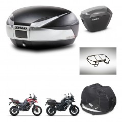 SHAD Maletas sh23 alu + soporte montaje baul SH48 accesorios TITANIUM PREMIUM KIT-481562