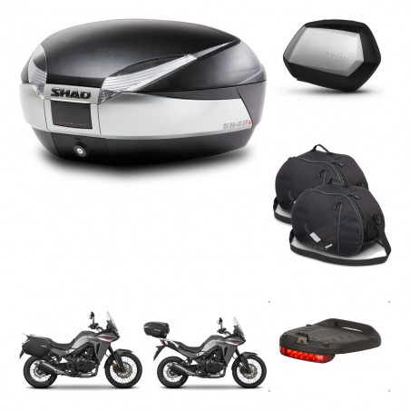 SHAD Maletas SH35 PREMIUM + soporte montaje baul SH48 accesorios TITANIUM KIT-481579