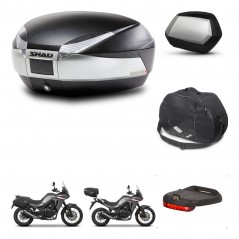 SHAD SH35 PREMIUM suitcases + mounting bracket SH48 trunk accessories TITANIUM KIT-481590