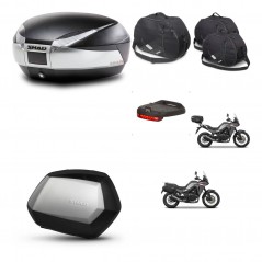SHAD SH35 PREMIUM suitcases + mounting bracket SH48 trunk accessories TITANIUM KIT-481591