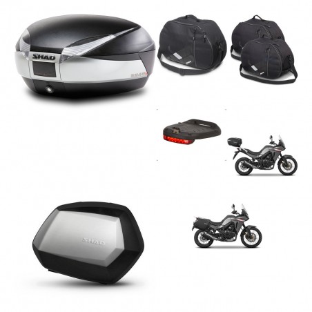 SHAD Maletas SH35 PREMIUM + soporte montaje baul SH48 accesorios TITANIUM KIT-481591