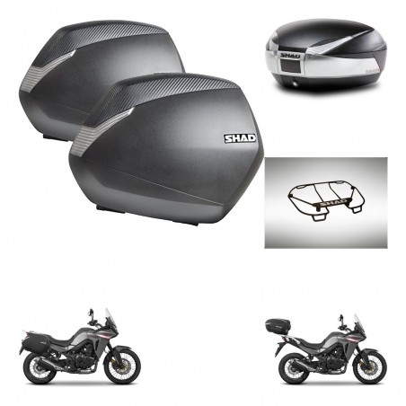 SHAD Baul SH48 + soporte montaje maletas SH36 accesorios TITANIUM PREMIUM KIT-481593